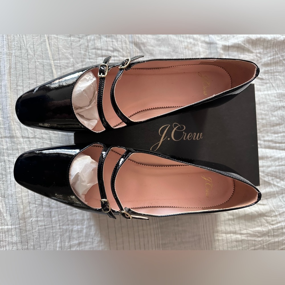 JCrew patent double Mary Jane pump American size 12 eu 42.5 uk 9.5